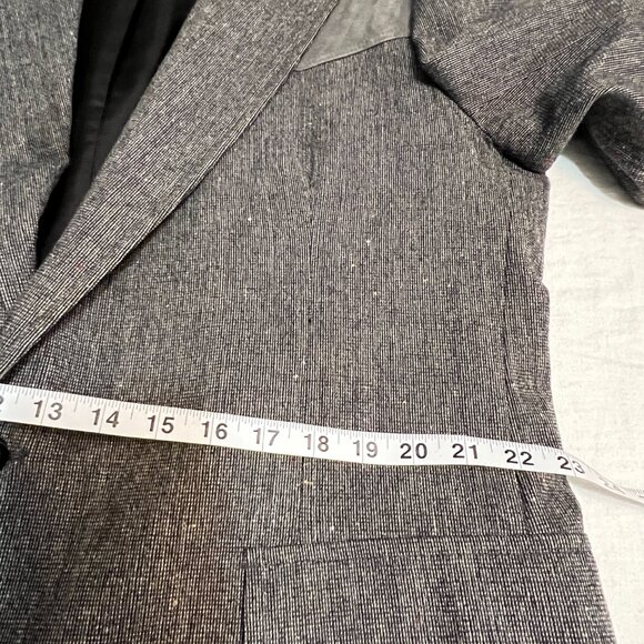 Pendleton 46 Tall Blazer Jacket Wool Tweed Western Elbow Patches Gray Suede VTG - Picture 7 of 12